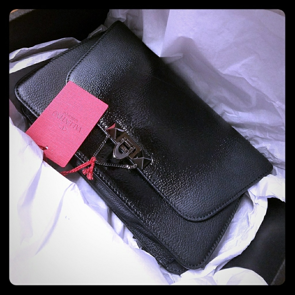 Sold*****Valentino demilune goat skin black ombre